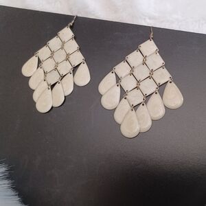 Elegant Cream Chandelier Earrings